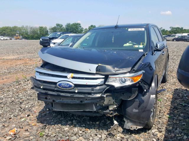 2FMDK4JC3DBB62720 - 2013 FORD EDGE SEL BLACK photo 2