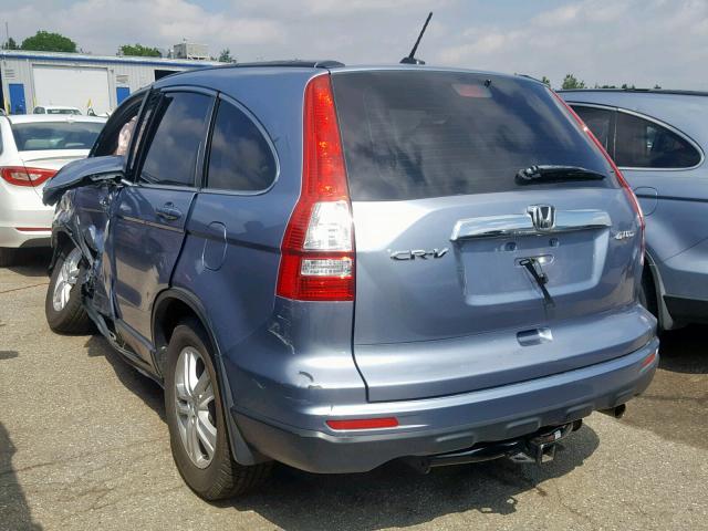 JHLRE4H7XBC015417 - 2011 HONDA CR-V EXL BLUE photo 3