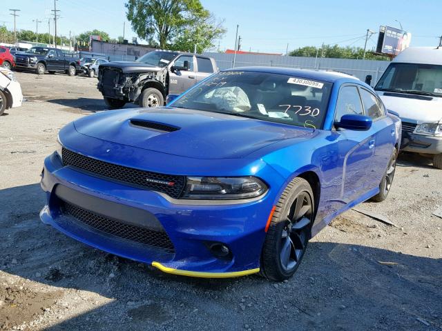 2C3CDXHG8KH507730 - 2019 DODGE CHARGER GT BLUE photo 2