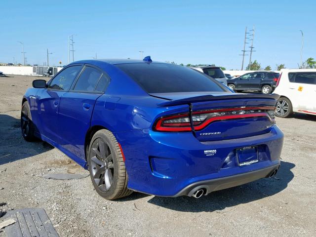 2C3CDXHG8KH507730 - 2019 DODGE CHARGER GT BLUE photo 3