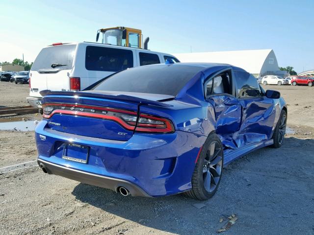 2C3CDXHG8KH507730 - 2019 DODGE CHARGER GT BLUE photo 4