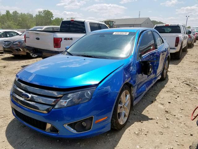 3FAHP0KC2CR228999 - 2012 FORD FUSION SPO BLUE photo 2