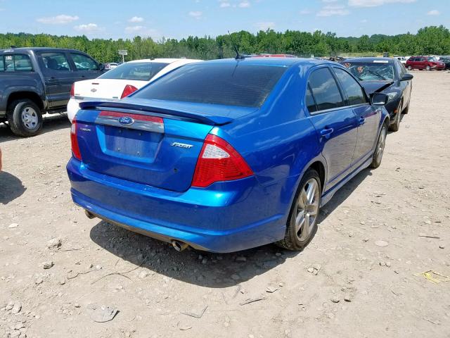 3FAHP0KC2CR228999 - 2012 FORD FUSION SPO BLUE photo 4