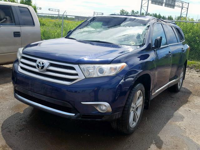 5TDBK3EH4DS202734 - 2013 TOYOTA HIGHLANDER BLUE photo 2