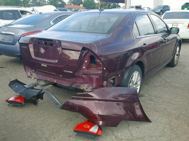 3FAHP0JGXCR378914 - 2012 FORD FUSION SEL MAROON photo 4