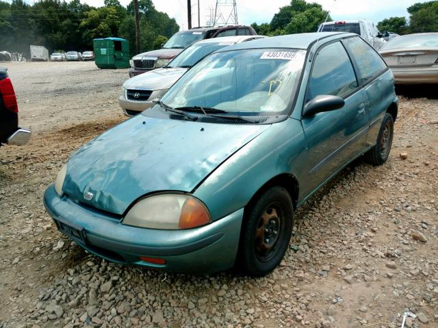 2C1MR2299V6727874 - 1997 GEO METRO LSI GREEN photo 2