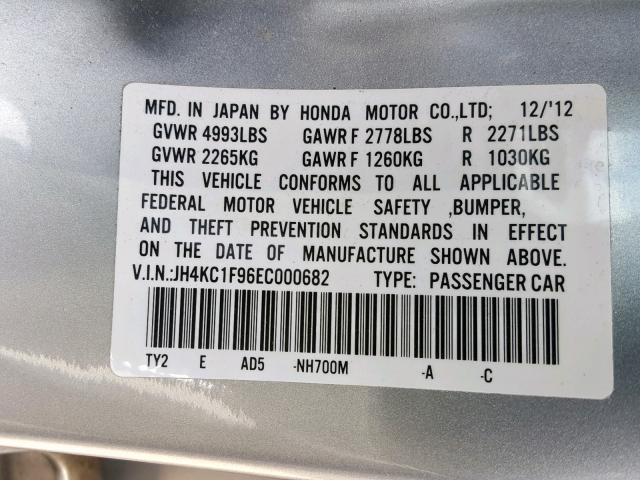 JH4KC1F96EC000682 - 2014 ACURA RLX ADVANCE  photo 10