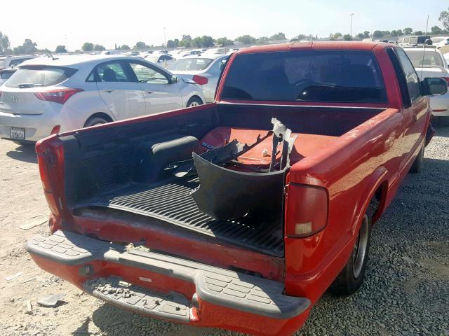 1GTCS195318194327 - 2001 GMC SONOMA RED photo 4