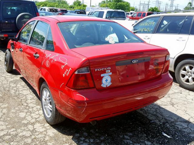 1FAFP34N87W366198 - 2007 FORD FOCUS ZX4 RED photo 3