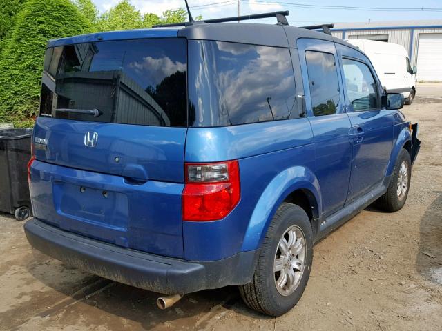 5J6YH28708L001646 - 2008 HONDA ELEMENT EX BLUE photo 4