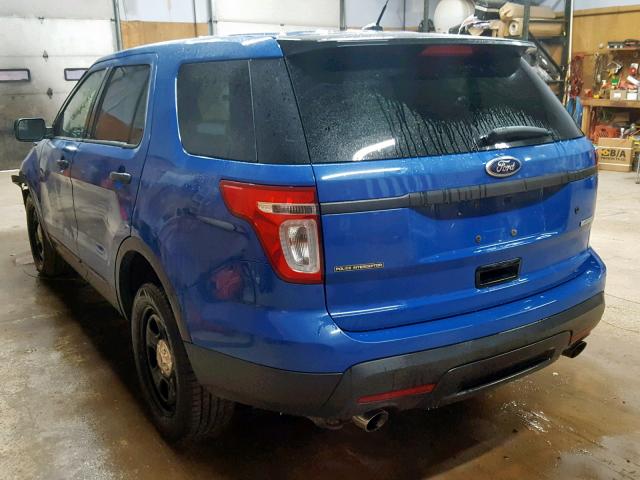 1FM5K8AT3EGC50186 - 2014 FORD EXPLORER P BLUE photo 3