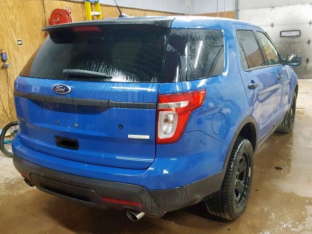 1FM5K8AT3EGC50186 - 2014 FORD EXPLORER P BLUE photo 4