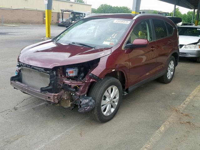 5J6RM4H76CL038754 - 2012 HONDA CR-V EXL BURGUNDY photo 2