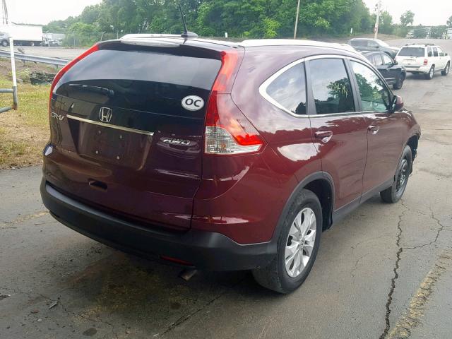 5J6RM4H76CL038754 - 2012 HONDA CR-V EXL BURGUNDY photo 4