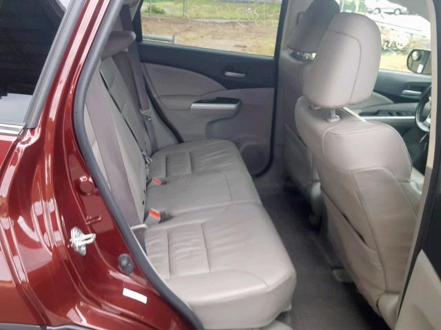 5J6RM4H76CL038754 - 2012 HONDA CR-V EXL BURGUNDY photo 6