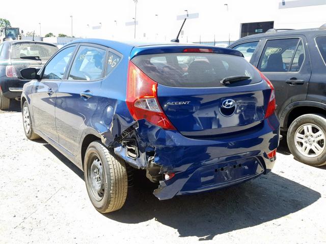 KMHCT5AE2HU342612 - 2017 HYUNDAI ACCENT SE BLUE photo 3