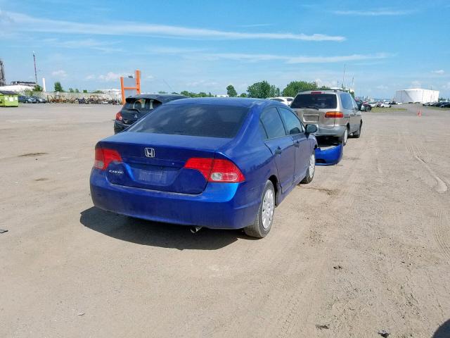 2HGFA16317H036821 - 2007 HONDA CIVIC DX BLUE photo 4