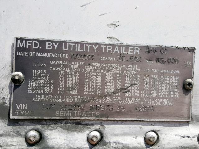 1UYVS25326M787325 - 2006 UTILITY TRAILER თეთრი ფოტო 10
