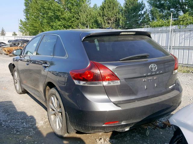 4T3BA3BB6EU058641 - 2014 TOYOTA VENZA LE GRAY photo 3