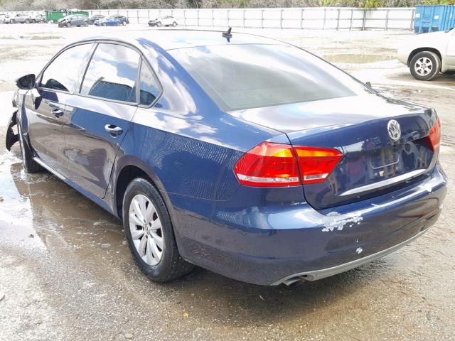 1VWAP7A33CC067578 - 2012 VOLKSWAGEN PASSAT S BLUE photo 3