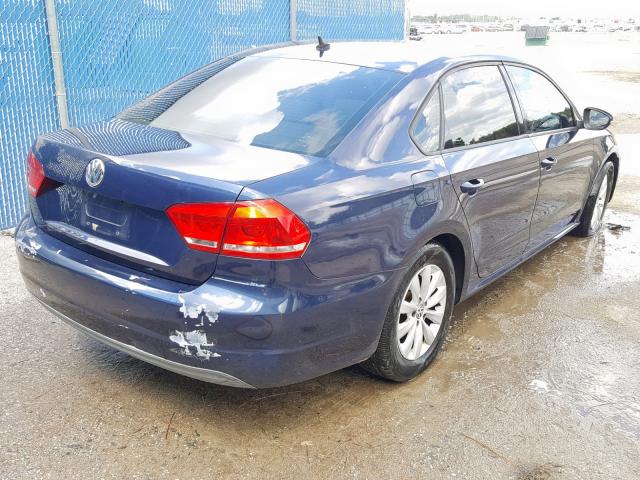 1VWAP7A33CC067578 - 2012 VOLKSWAGEN PASSAT S BLUE photo 4