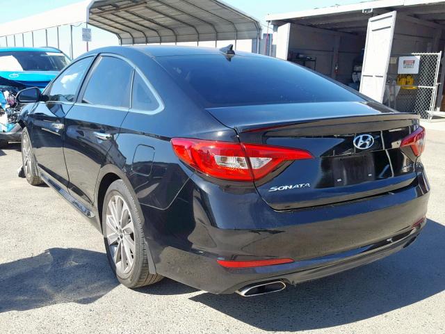 5NPE34AF9FH215556 - 2015 HYUNDAI SONATA SPO BLACK photo 3