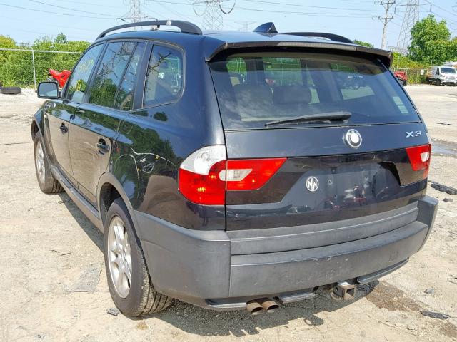 WBXPA73424WC35186 - 2004 BMW X3 2.5I BLACK photo 3