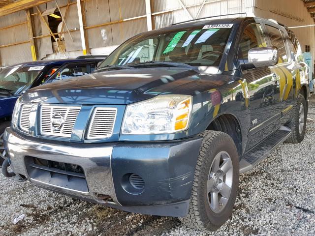 5N1AA08B65N720531 - 2005 NISSAN ARMADA SE BLUE photo 2