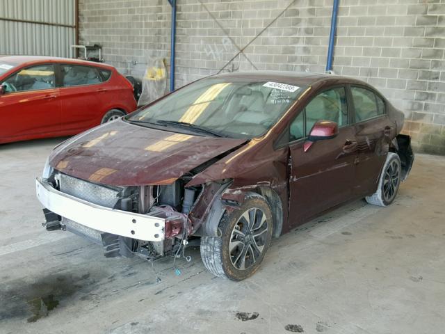 19XFB2F97DE087933 - 2013 HONDA CIVIC EXL BURGUNDY photo 2