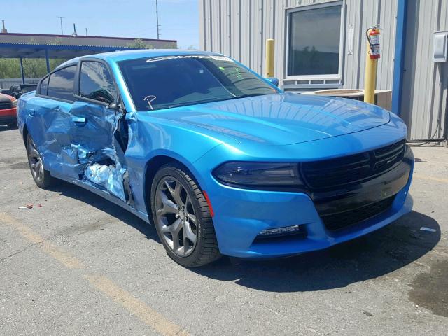 2C3CDXHG1FH928713 - 2015 DODGE CHARGER SX BLUE photo 1