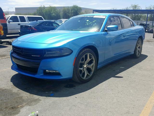 2C3CDXHG1FH928713 - 2015 DODGE CHARGER SX BLUE photo 2