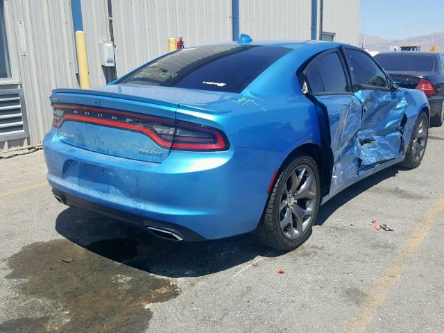 2C3CDXHG1FH928713 - 2015 DODGE CHARGER SX BLUE photo 4