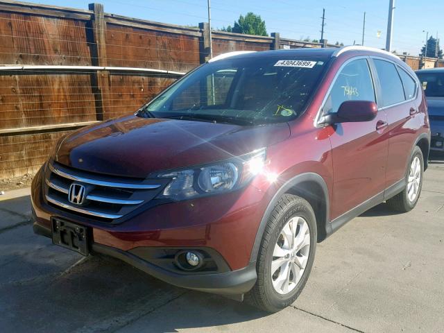 5J6RM4H72CL045023 - 2012 HONDA CR-V EXL MAROON photo 2