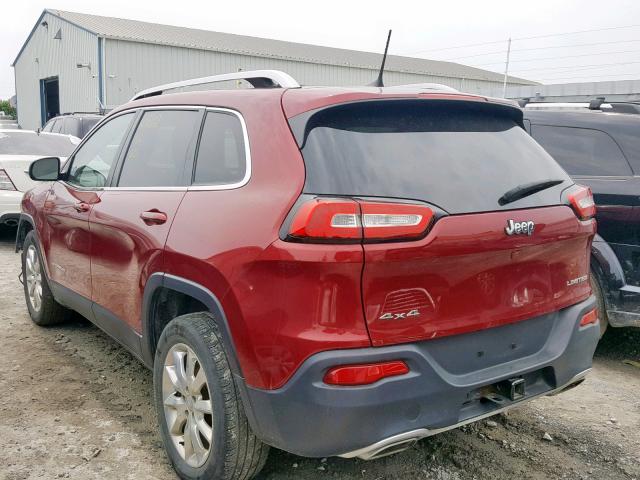 1C4PJMDSXGW149795 - 2016 JEEP CHEROKEE L RED photo 3