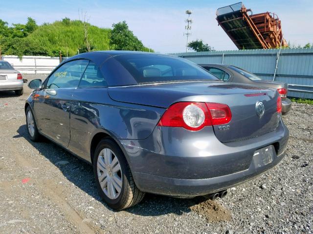 WVWBA71F67V050576 - 2007 VOLKSWAGEN EOS 2.0T GRAY photo 3