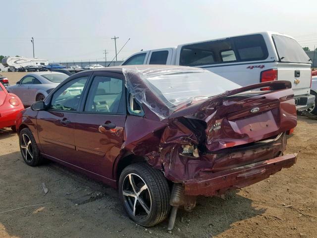 1FAHP34N27W364164 - 2007 FORD FOCUS ZX4 RED photo 3