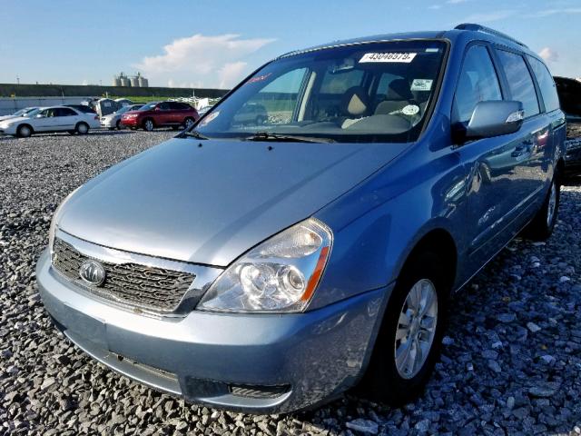 KNDMG4C71C6422762 - 2012 KIA SEDONA LX BLUE photo 2