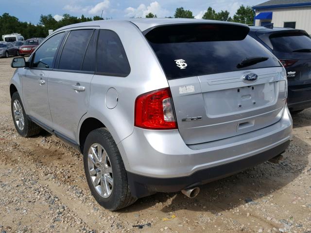 2FMDK3JC9EBB84099 - 2014 FORD EDGE SEL SILVER photo 3