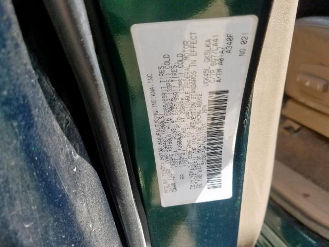 5TDBT48A14S212753 - 2004 TOYOTA SEQUOIA LI GREEN photo 10