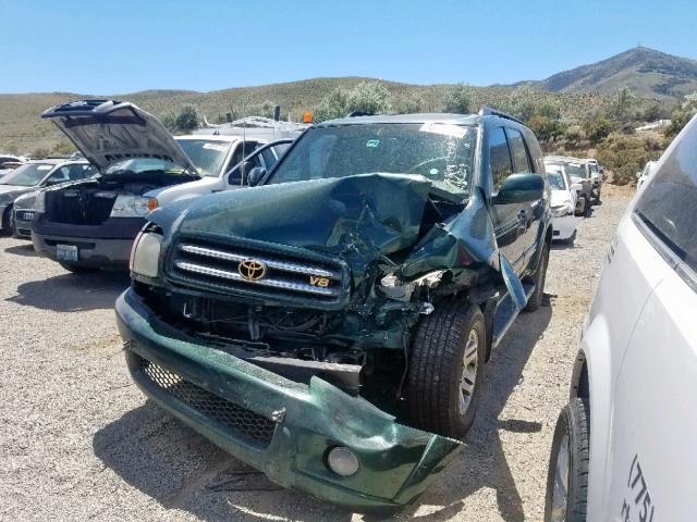 5TDBT48A14S212753 - 2004 TOYOTA SEQUOIA LI GREEN photo 2