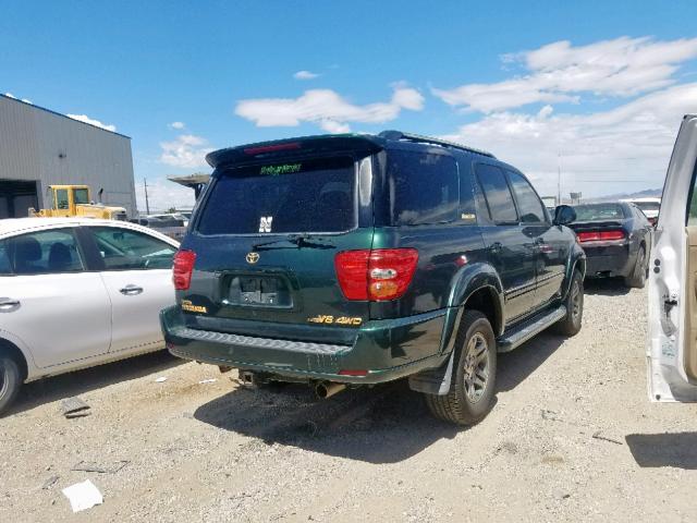 5TDBT48A14S212753 - 2004 TOYOTA SEQUOIA LI GREEN photo 4