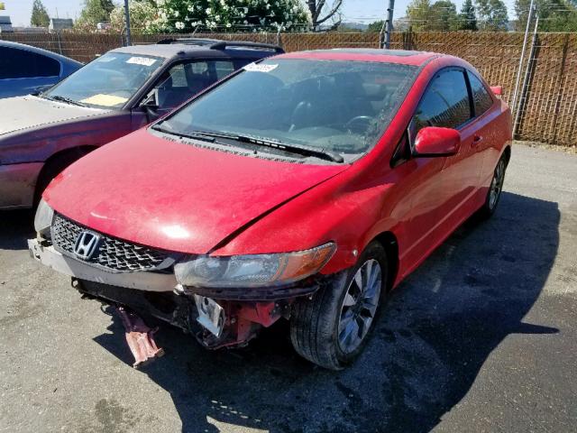 2HGFG12909H531555 - 2009 HONDA CIVIC EXL RED photo 2