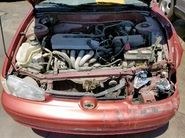 1Y1SK5281XZ422511 - 1999 CHEVROLET GEO PRIZM მუქწითელი ფოტო 7