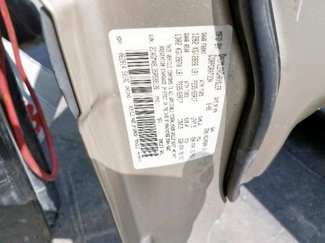 2C4GM48L35R599126 - 2005 CHRYSLER PACIFICA TAN photo 10