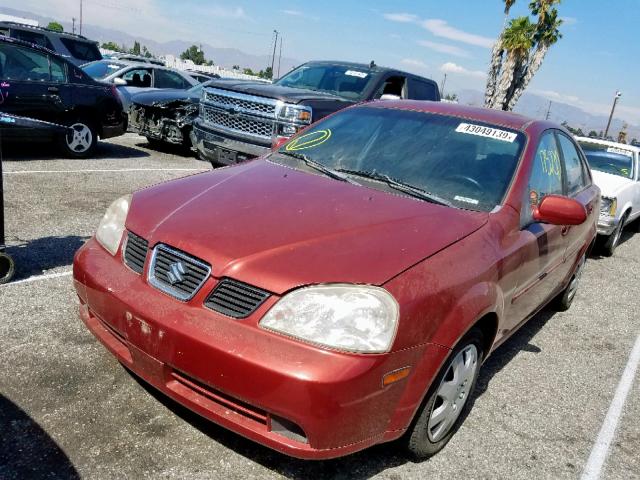 KL5JD56Z35K173976 - 2005 SUZUKI FORENZA S RED photo 2