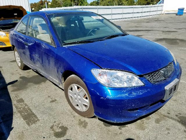 1HGEM22394L050446 - 2004 HONDA CIVIC DX V BLUE photo 1