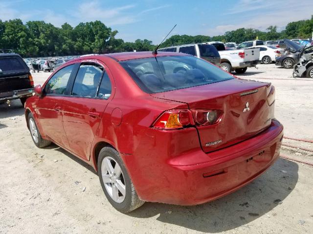 JA3AU26U48U012914 - 2008 MITSUBISHI LANCER ES BURGUNDY photo 3