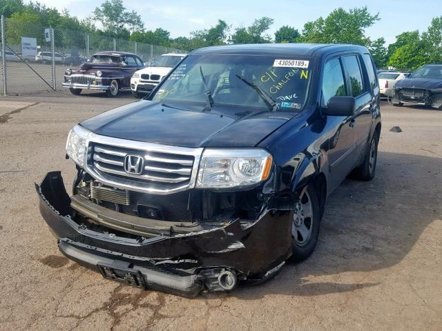 5FNYF4H20DB073634 - 2013 HONDA PILOT LX BLACK photo 2