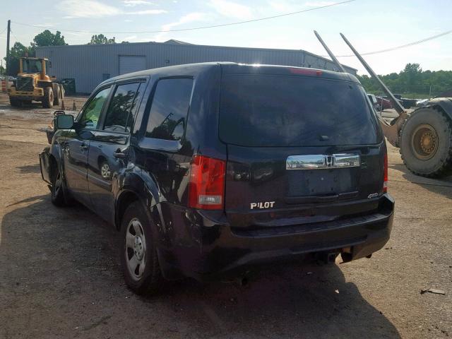 5FNYF4H20DB073634 - 2013 HONDA PILOT LX BLACK photo 3