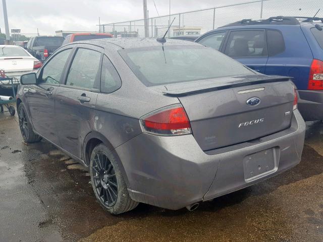 1FAHP3GN2AW177381 - 2010 FORD FOCUS SES GRAY photo 3